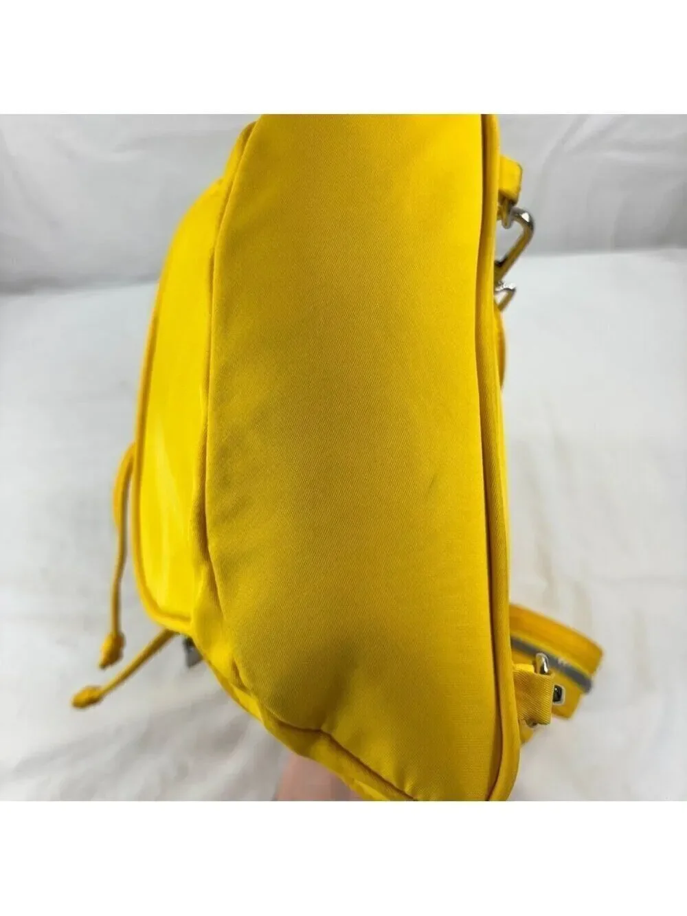 Steve Madden Womens Yellow Mini Nylon Sling Zip Backpack Travel Bag